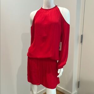 Ramy Brook Lauren Dress- Pink/Red Cut Out Blouson Sundress